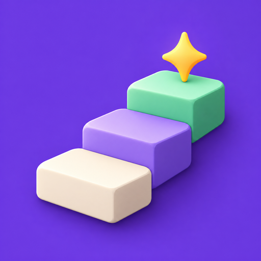HabitMuse icon: colourful steps leading to a star